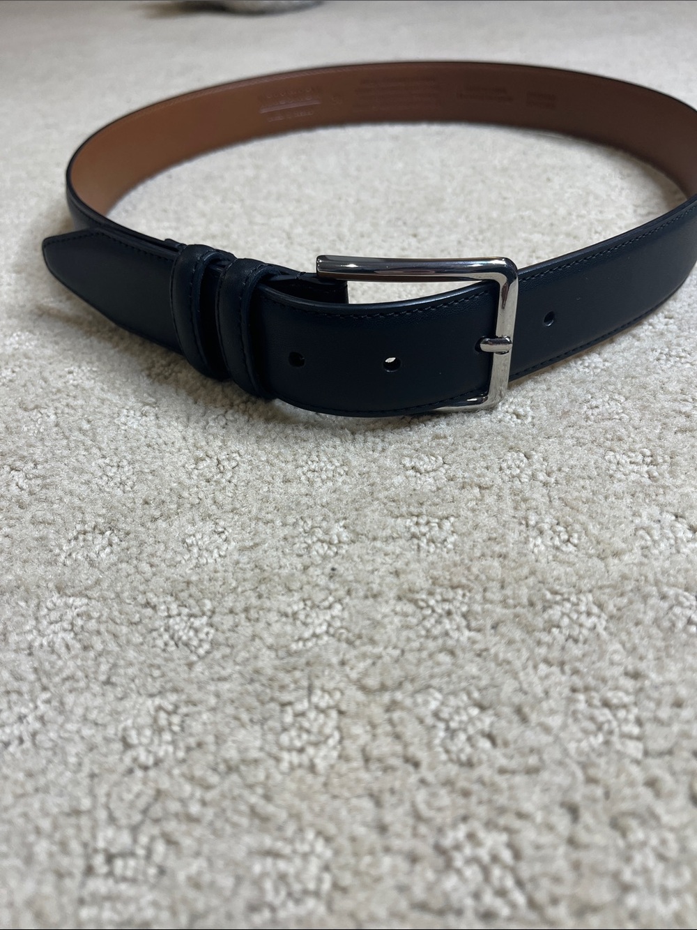 Nordstroms Classic Black Leather Men’s Belt size 36